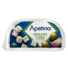 Сыр фета с чесноком и зелеными оливками Apetina 100/60г Сыр фета с чесноком и зелеными оливками Apetina 100/60г