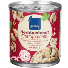 Шампиньоны резаные с травами Rainbow Herkkusienet 185/120г Шампиньоны резаные с травами Rainbow Herkkusienet 185/120г