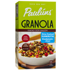 Мюсли с какао и малиной Pauluns Granola kakao ja vaarika 450г Мюсли с какао и малиной Pauluns Granola kakao ja vaarika 450г