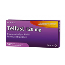 Препарат для лечения симптомов сезонного аллергического ринита TELFAST 10таб 120мг Препарат для лечения симптомов сезонного аллергического ринита TELFAST 10таб 120мг