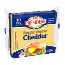 Сыр Чеддер для гамбургеров President Burger Cheese Cheddar 200г Сыр Чеддер для гамбургеров President Burger Cheese Cheddar 200г