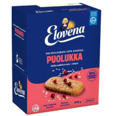 Овсяно-клюквенный цельнозерновой снек Elovena valipalakeksi 100% kauraa Puolukka 10X30г Овсяно-клюквенный цельнозерновой снек Elovena valipalakeksi 100% kauraa Puolukka 10X30г