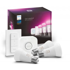 Стартовый комплект Philips Hue Starter kit белая и цветная атмосфера, E27 Стартовый комплект Philips Hue Starter kit белая и цветная атмосфера, E27