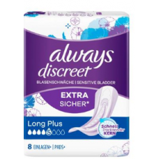 Прокладки против недержания Always Discreet Long Plus 8шт