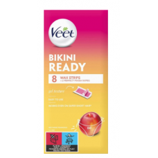 Восковые полоски для бикини и подмышек Veet Wax Bikini & Underarm 8шт Восковые полоски для бикини и подмышек Veet Wax Bikini & Underarm 8шт