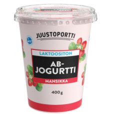Йогурт безлактозный Juustoportti AB-jogurtti 400г mansikka клубника Йогурт безлактозный Juustoportti AB-jogurtti 400г mansikka клубника