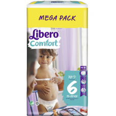Подгузник Libero Comfort Mega Pack размер 6, 13-20 кг, 70 шт Подгузник Libero Comfort Mega Pack размер 6, 13-20 кг, 70 шт