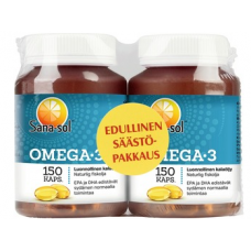 Натуральный рыбий жир Sana-sol Omega-3 2x150капсул двойная упаковка Натуральный рыбий жир Sana-sol Omega-3 2x150капсул двойная упаковка