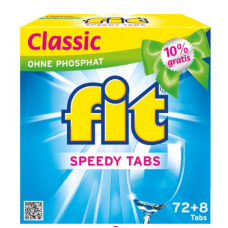 Таблетки для посудомойки Fit Classic Speedy tabs 72 + 8 таблеток Таблетки для посудомойки Fit Classic Speedy tabs 72 + 8 таблеток