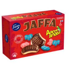 Песочное печенье с мармеладом Fazer Jaffa Aarrearkku 300г в коробке Песочное печенье с мармеладом Fazer Jaffa Aarrearkku 300г в коробке