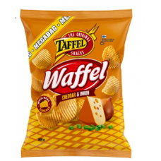 Чипсы картофельные Taffel Waffel cheddar & onion 305г с чеддером и луком Чипсы картофельные Taffel Waffel cheddar & onion 305г с чеддером и луком