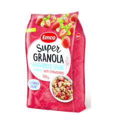 Мюсли с клубникой без добавления сахара EMCO Super Granola 500г Мюсли с клубникой без добавления сахара EMCO Super Granola 500г