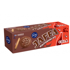Печенье Fazer Jaffa Cola с молочным шоколадом и колой 150 г Печенье Fazer Jaffa Cola с молочным шоколадом и колой 150 г