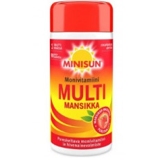 Поливитамины MINISUN MONIVITAMIINI MULTI MANSIKKA 90 шт со вкусом клубники Поливитамины MINISUN MONIVITAMIINI MULTI MANSIKKA 90 шт со вкусом клубники