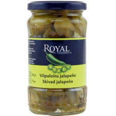 Нарезанный зеленый халапеньо Royal Viipaloitu Vihrea Jalapeno 360/175г Нарезанный зеленый халапеньо Royal Viipaloitu Vihrea Jalapeno 360/175г