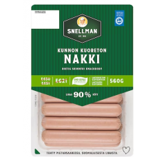 Сосиски Snellman Kunnon kuoreton nakki makkara 560г Сосиски Snellman Kunnon kuoreton nakki makkara 560г