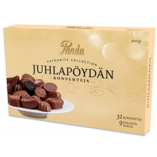 Подарочная коробка шоколадных конфет Panda Juhlapoydan Konvehteja 300г Подарочная коробка шоколадных конфет Panda Juhlapoydan Konvehteja 300г