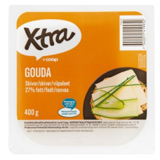 Сыр в нарезке X-tra Gouda 27% 400г Сыр в нарезке X-tra Gouda 27% 400г