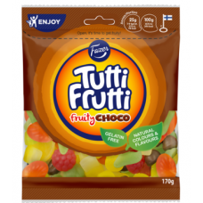 Жевательные конфеты Fazer Tutti Frutti Fruity Choco 170 г Жевательные конфеты Fazer Tutti Frutti Fruity Choco 170 г