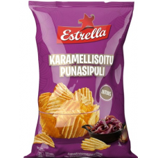 Чипсы с карамелизированным красный луком Estrella Karamellisoitu Punasipuli 275г Чипсы с карамелизированным красный луком Estrella Karamellisoitu Punasipuli 275г