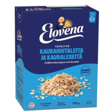 Каша из цельнозерновых овсяных хлопьев и овсяных отрубей Elovena taysjyvakaurahiutaleita ja kauraleseita 700г Каша из цельнозерновых овсяных хлопьев и овсяных отрубей Elovena taysjyvakaurahiutaleita ja kauraleseita 700г