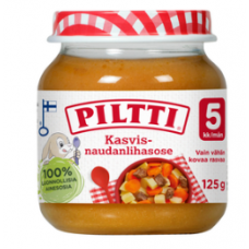 Пюре овощи говядина Piltti Kasvis-Naudanlihasose 125 г с 5 месяцев Пюре овощи говядина Piltti Kasvis-Naudanlihasose 125 г с 5 месяцев