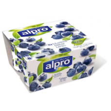 Соевый йогурт Alpro 4x125г черничный Соевый йогурт Alpro 4x125г черничный