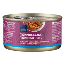 Тунец в остром томатно-овощном соусе Rainbow Tonnikalaa Tomaatti-Vihanneskastikkeessa 185/90 г Тунец в остром томатно-овощном соусе Rainbow Tonnikalaa Tomaatti-Vihanneskastikkeessa 185/90 г