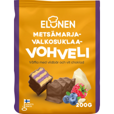 Вафли Elonen metsamarja-valkosuklaavohveli с лесными ягодами и белым шоколадом 200г Вафли Elonen metsamarja-valkosuklaavohveli с лесными ягодами и белым шоколадом 200г