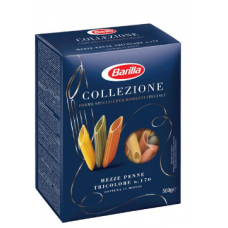 Паста Barilla Mezze Penne Tricolore из твердых сортов пшеницы с помидорами и шпинатом 500г Паста Barilla Mezze Penne Tricolore из твердых сортов пшеницы с помидорами и шпинатом 500г