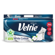 Туалетная бумага 3-х слойная Veltie Wc-Paperi Excell Cotton 8шт Туалетная бумага 3-х слойная Veltie Wc-Paperi Excell Cotton 8шт