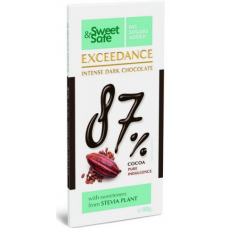 Плиточный темный шоколад Sweet & Safe Exceedance Premium Dark Chocolate 87% 90г Плиточный темный шоколад Sweet & Safe Exceedance Premium Dark Chocolate 87% 90г