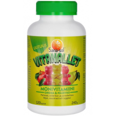 Жевательные мишки Sana-sol Vitanallet мультивитамины 120шт яблоко и груша Жевательные мишки Sana-sol Vitanallet мультивитамины 120шт яблоко и груша