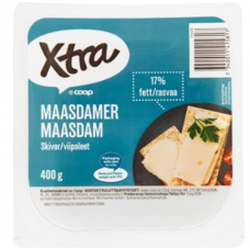 Сыр сливочный X-tra Maasdam 17 % 400г в нарезке Сыр сливочный X-tra Maasdam 17 % 400г в нарезке