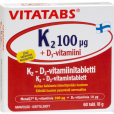 Препарат для здоровья костей Vitatabs K2 100 µg + D3 60шт Препарат для здоровья костей Vitatabs K2 100 µg + D3 60шт