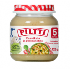 Детское питание овощи и свинина Piltti Kasviksia porsaanlihaherkku с 5 месяцев 125 г Детское питание овощи и свинина Piltti Kasviksia porsaanlihaherkku с 5 месяцев 125 г