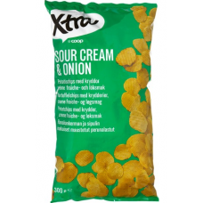 Картофельные чипсы X-TRA Sourcream & Onion с луком и кремом 300г Картофельные чипсы X-TRA Sourcream & Onion с луком и кремом 300г