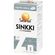 Цинк с витамином C Витамины Sana-Sol Sinkki + C 200шт Цинк с витамином C Витамины Sana-Sol Sinkki + C 200шт