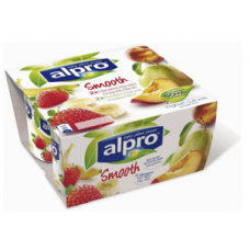 Соевый йогурт Alpro 2x (2x125г) персик-груша / клубника-банан Соевый йогурт Alpro 2x (2x125г) персик-груша / клубника-банан