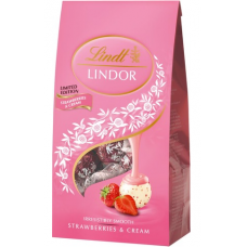 Шарики из белого шоколада с клубникой и сливками Lindt Lindor 137 г Шарики из белого шоколада с клубникой и сливками Lindt Lindor 137 г