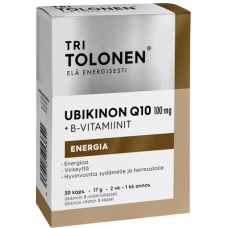 Капсулы убихинона Tri Tolonen Ubikinon Q10 100 мг + витамины группы B 30капсул Капсулы убихинона Tri Tolonen Ubikinon Q10 100 мг + витамины группы B 30капсул