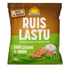 Ржаные чипсы сметана лук Linkosuo Thin Ruislastu 150 г Ржаные чипсы сметана лук Linkosuo Thin Ruislastu 150 г