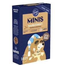 Цельнозерновые овсяные звездочки Fazer Minis kauratahdet kaakao 400г с шоколадом Цельнозерновые овсяные звездочки Fazer Minis kauratahdet kaakao 400г с шоколадом
