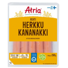 Куриные сосиски Atria Rehti Herkku Kana nakki 280г Куриные сосиски Atria Rehti Herkku Kana nakki 280г