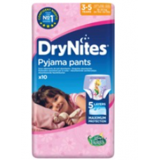 Трусики-подгузники Drynites для девочек 3-5лет 10шт Трусики-подгузники Drynites для девочек 3-5лет 10шт