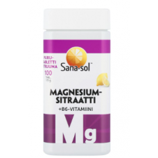 Жевательные таблетки Sana-sol Magnesium citrate+B6 100шт со вкусом лимона Жевательные таблетки Sana-sol Magnesium citrate+B6 100шт со вкусом лимона