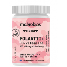 Витамины для беременных Makrobios folaatti +D3 60шт Витамины для беременных Makrobios folaatti +D3 60шт