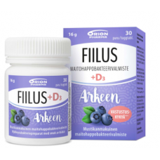 Бактериальный кисломолочный препарат FIILUS ARKEEN MUSTIKKA + D3 со вкусом черники 30 шт Бактериальный кисломолочный препарат FIILUS ARKEEN MUSTIKKA + D3 со вкусом черники 30 шт