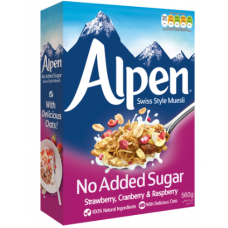 Мюсли Alpen Mansikka, Karpalo & Vadelma 560г с клубникой, клюквой и малиной без сахара Мюсли Alpen Mansikka, Karpalo & Vadelma 560г с клубникой, клюквой и малиной без сахара