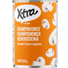 Резанные шампиньоны X-tra Herkkusienet Suolaliemessa 400/227г Резанные шампиньоны X-tra Herkkusienet Suolaliemessa 400/227г